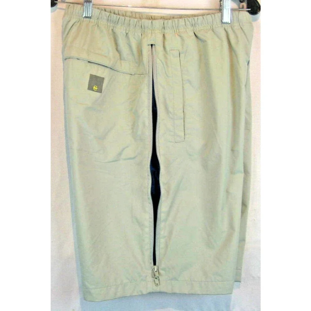 Mens Nautica Pale Green Nylon Board Shorts w Zippered Side Vents sz med x 10
